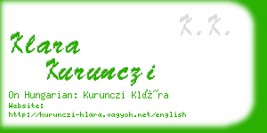 klara kurunczi business card